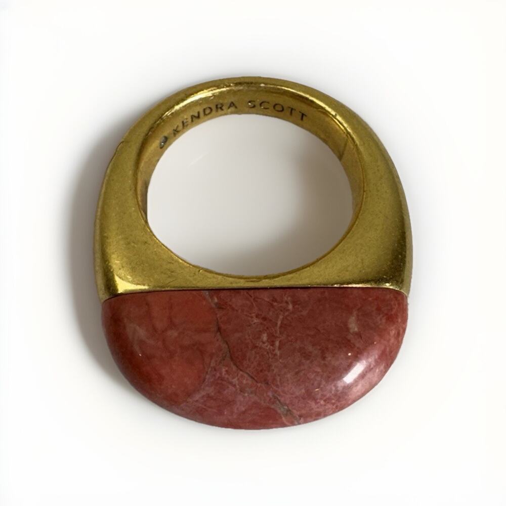 Kendra Scott Gold Ring with Red Jasper Stone
